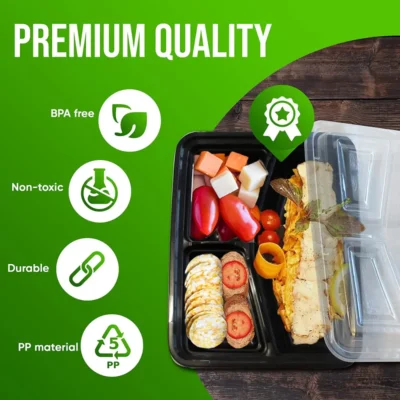 Meal Prep Containers (3 Compartment)