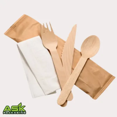 4 in 1 wooden cutlery set by ask packaging