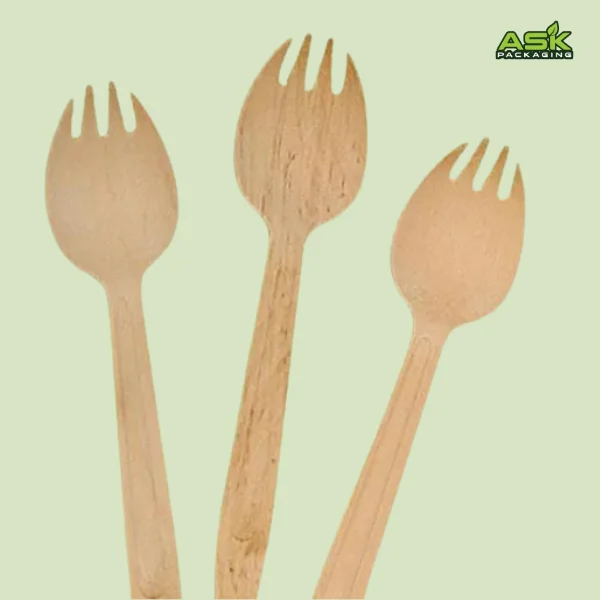 three wooden sporks