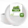 Bagasse Plates 7 inch round and white Bagasse Plates 7 inch round and white