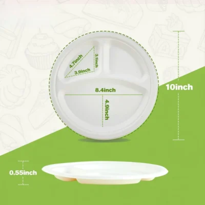10inch compartment bagasse plates 10inch compartment bagasse plates