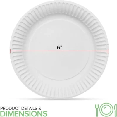 size of 6 inch paper plates