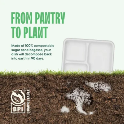 Compostable Compartment Bagasse plates Compostable Compartment Bagasse plates