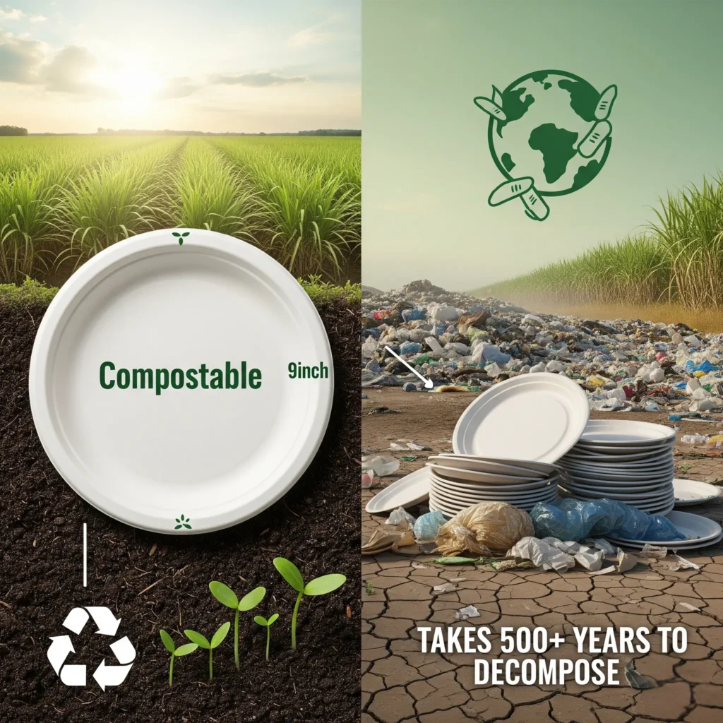 9 Inch Bagasse Plates – Benefits, Uses & Eco Advantages enironmental benefits of bagasse plates by ask packaging